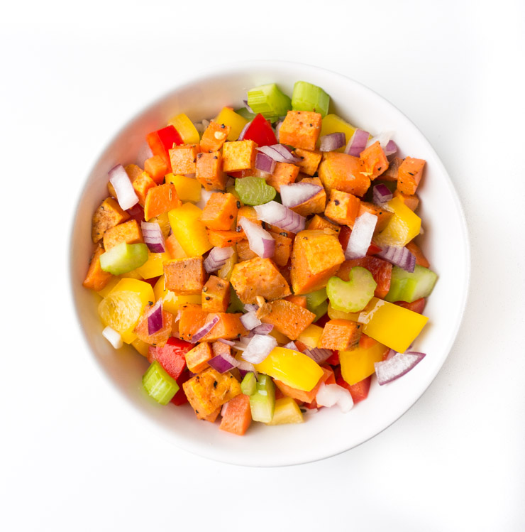 Salat mit Süßkartoffelwürfeln - The Vegetarian Diaries