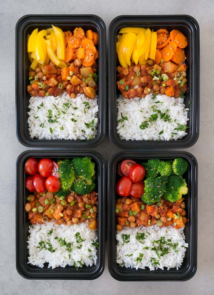 Süßkartoffelcurry mit Reis - Meal Prep - The Vegetarian Diaries