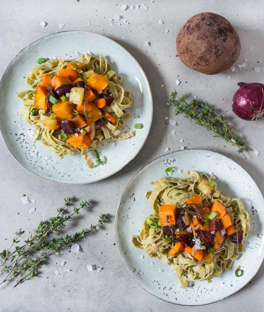 winterliches Ofengemüse mit Soja-Tagliatelle - The Vegetarian Diaries