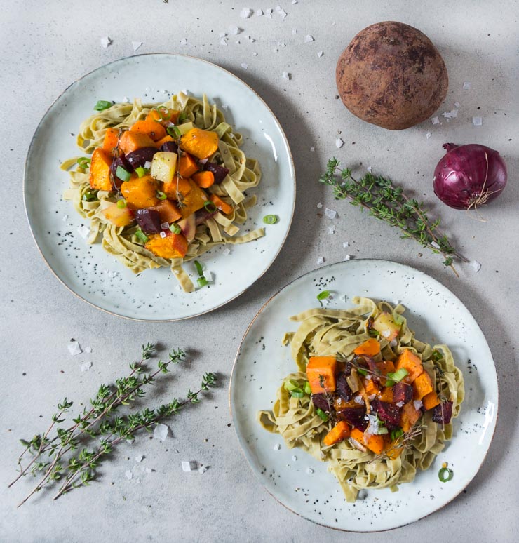 winterliches Ofengemüse mit Tagliatelle - The Vegetarian Diaries